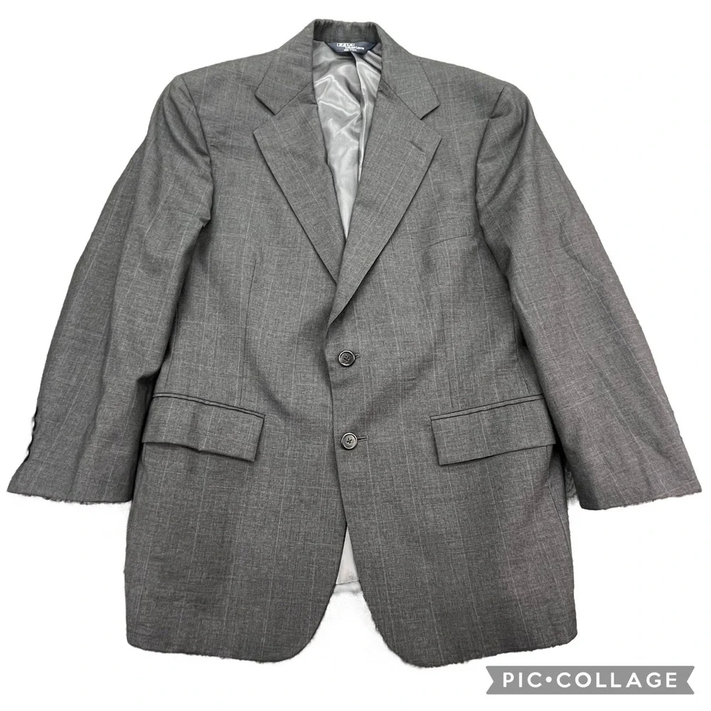 Polo Ralph Lauren Gray Plaid Wool Sport Coat Blazer‎ 39/33 SHT Classic Fit USA